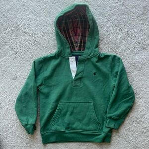 Polo hoodie. Children's size 6. Green.